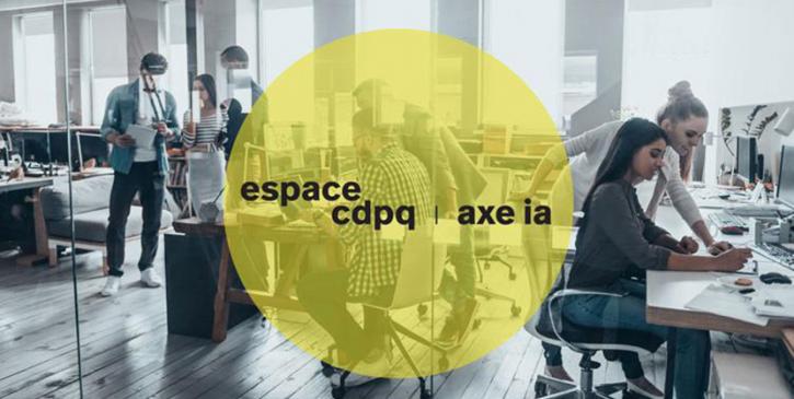 Image d'une vitre qui donne sur des jeunes travaillant dans un espace de coworking