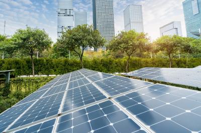Panneaux solaires dans la ville